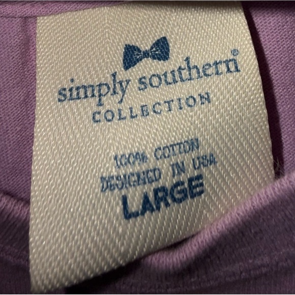 SIMPLY SOUTHERN T - Shirt Women's  L Cotton Lavender Purple SS "Save Our Oceans" - Picture 5 of 10